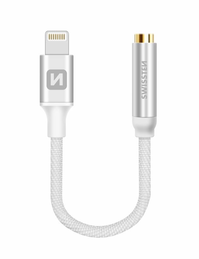 Swissten Lightning to 3.5mm Jack Audio Adapter for iPhone and iPad, 15 cm