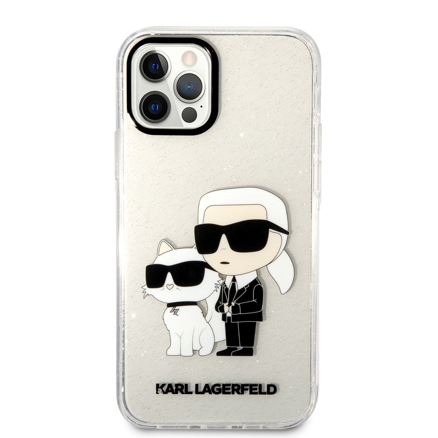 Karl Lagerfeld IML Glitter Karl and Choupette NFT Case for iPhone 12/12 Pro / clear
