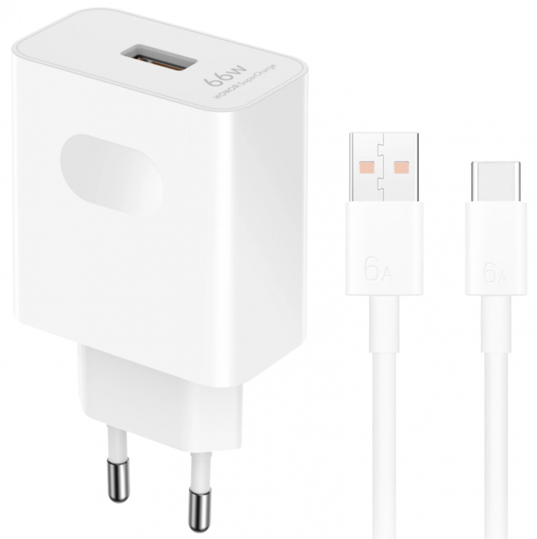HONOR Wall Charger HN-200330E00, 66W, 3.3A, 1 x USB-A, with USB-C Cable, White 5503ABQX