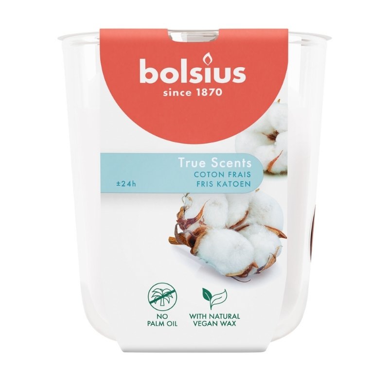 bolsius True Scents Scented Candle 80x73mm Fresh Cotton