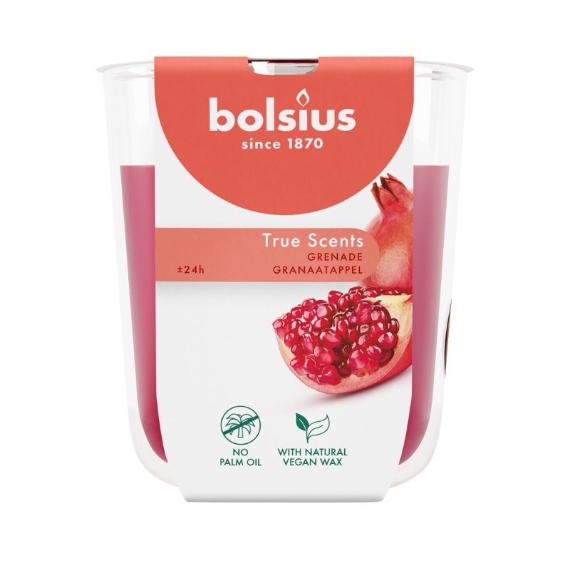 bolsius True Scents Scented Candle, 80x73mm, Pomegranate