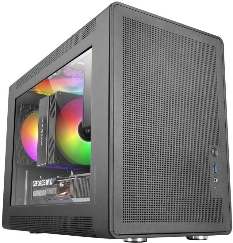 Mars Gaming MCXPS mATX Ultra-Compact Gaming PC Case with MESH AND Glass Panel