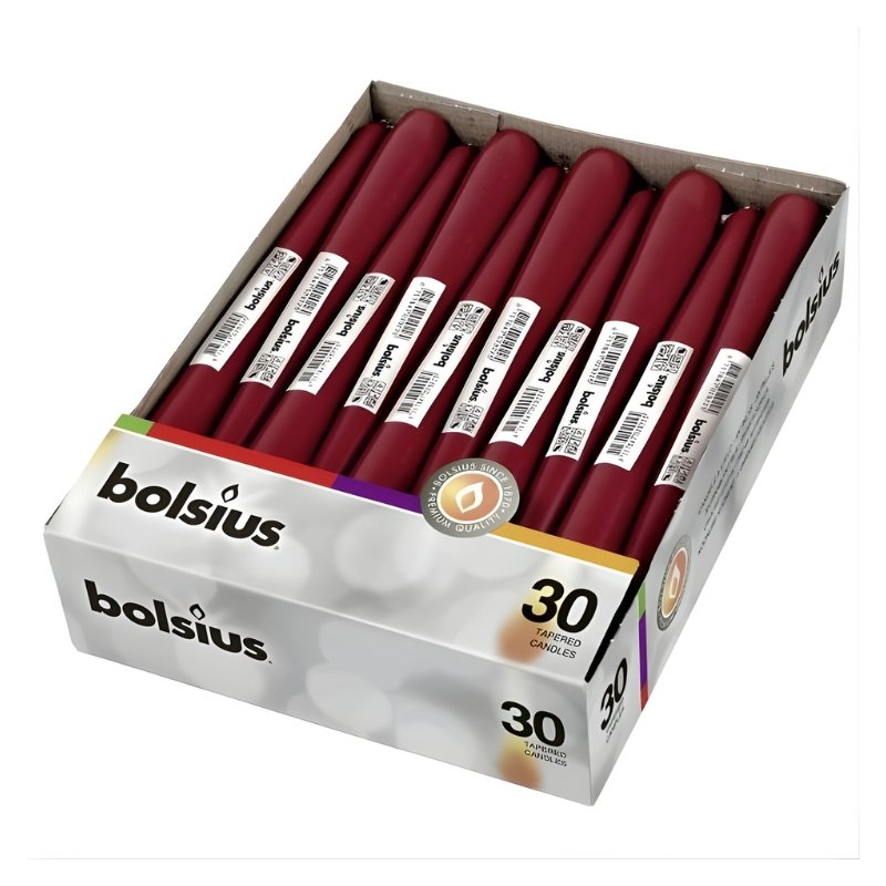 bolsius Table Candle 245/24mm Dark Red, 1 piece