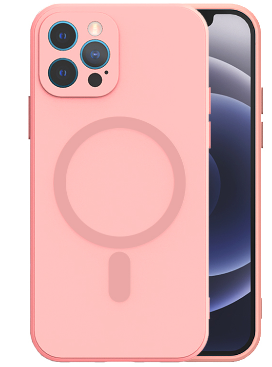 Mocco MagSilicone Soft Back Case Silicone Case for Apple iPhone 12 Pro in Pink