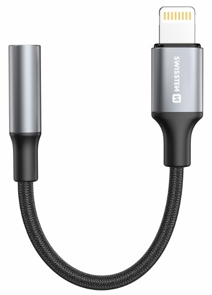 Swissten Lightning to 3.5mm Jack AUX Audio Adapter for iPhone and iPad, 15 cm