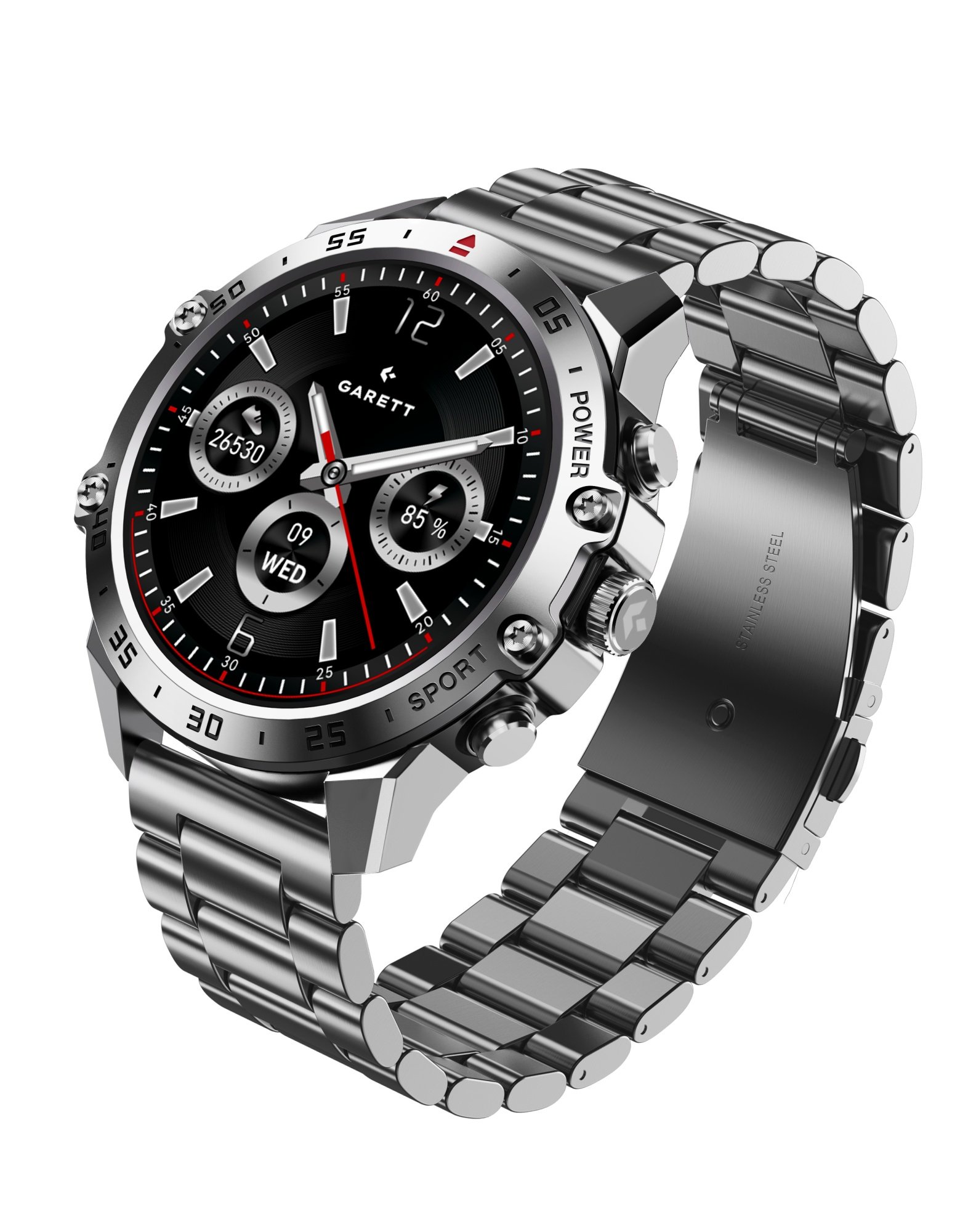 GARETT V14 Silver Steel Smartwatch