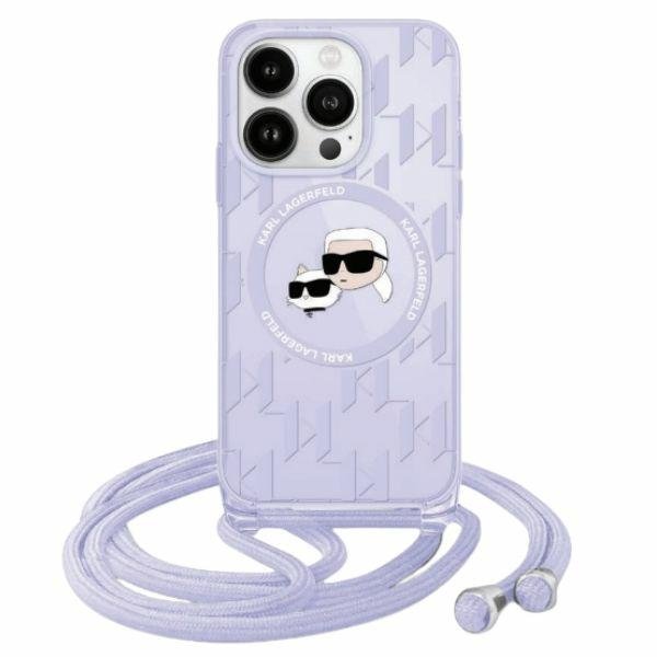 Karl Lagerfeld "IML Crossbody Monogram Head MagSafe iPhone 15 Pro Max" Purple