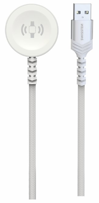 Swissten Braided Wireless Magnetic Charger for Apple Watch, 1.2m