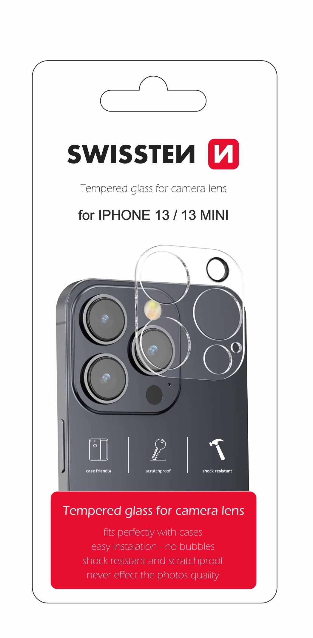 Swissten Camera Lens Tempered Glass for