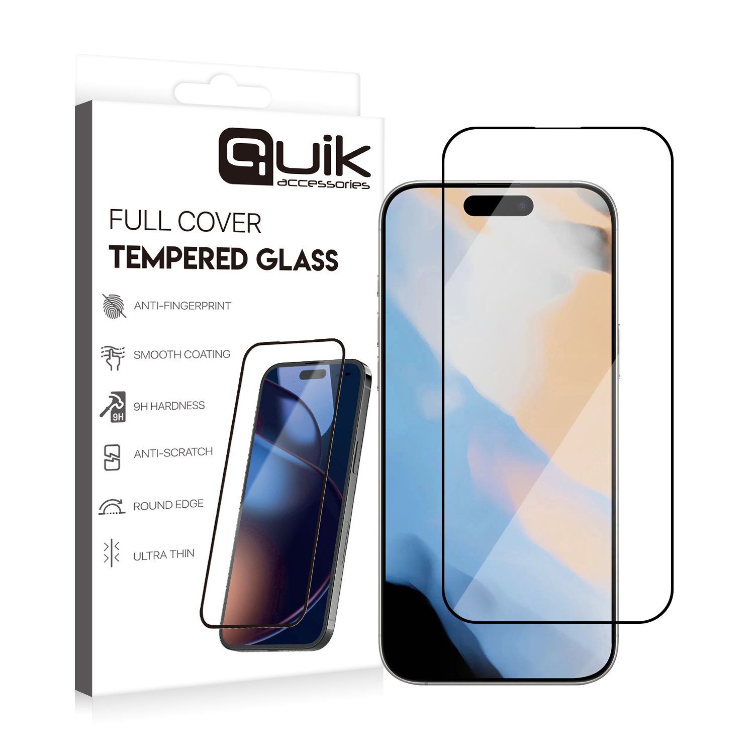 Quik Full Cover Tempered Glass Accessories for Apple iPhone 17