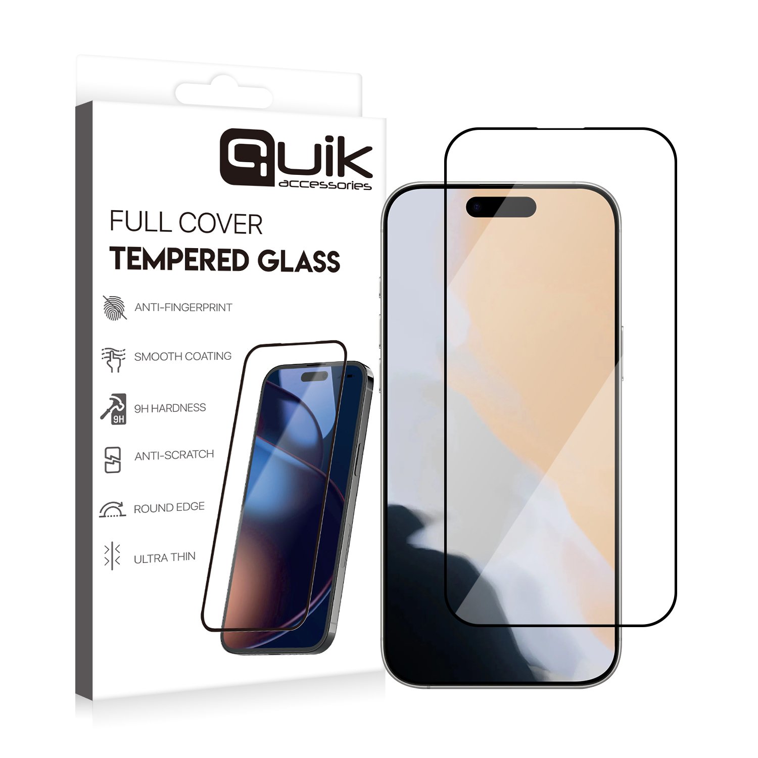 Quik Full Cover Tempered Glass Accessories for Apple iPhone Air