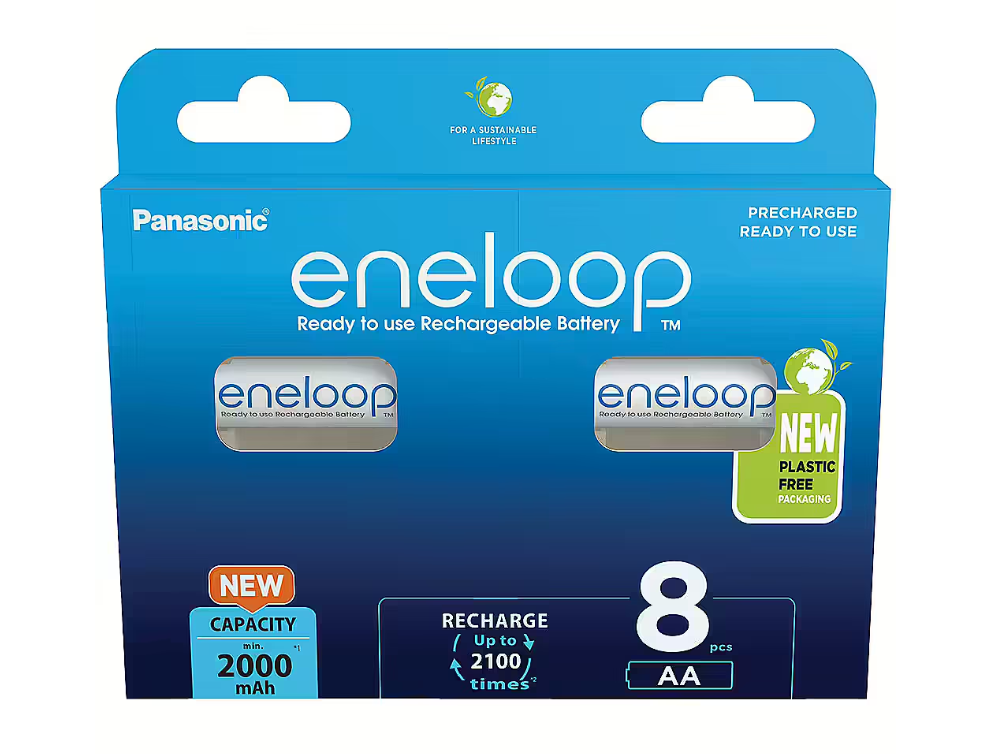 PANASONIC BK-3MCDE/8BE Rechargeable AA Batteries (BK-3MCDE/8BE)