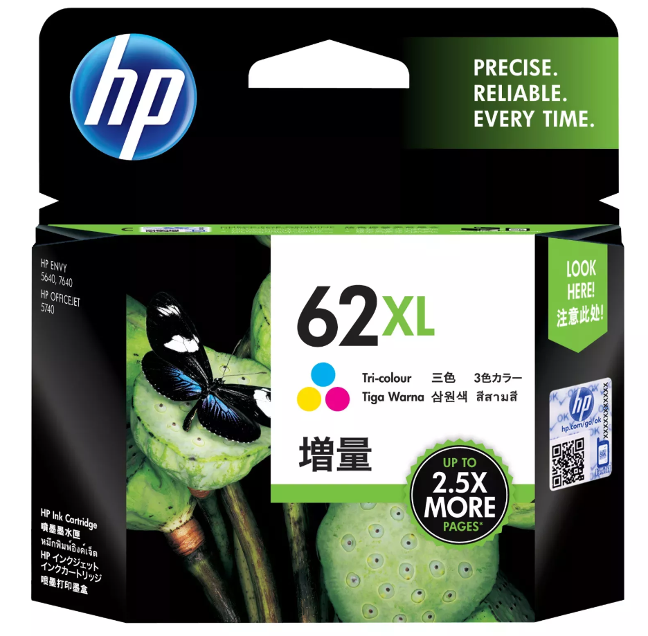 HP 62XL High Yield Original Tri-color