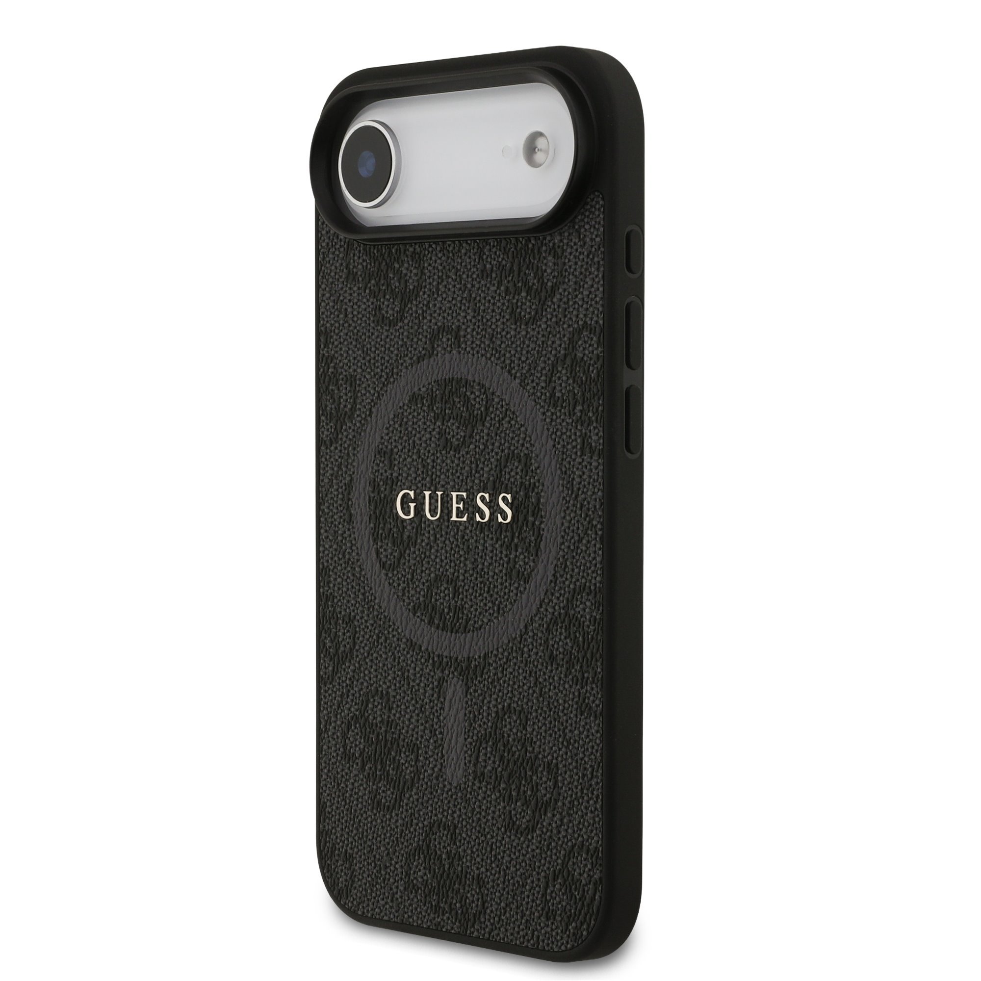 GUESS PU Leather 4G Colored Ring MagSafe Case for iPhone Air / Black