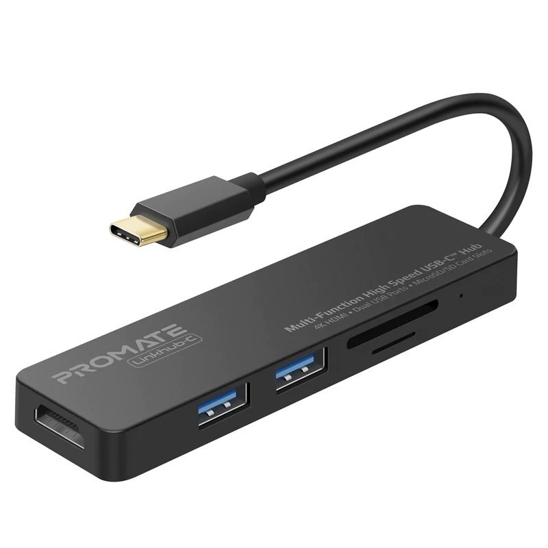 Promate LinkHub-C USB-C to HDMI 4K / 2x USB 3.0 / SD