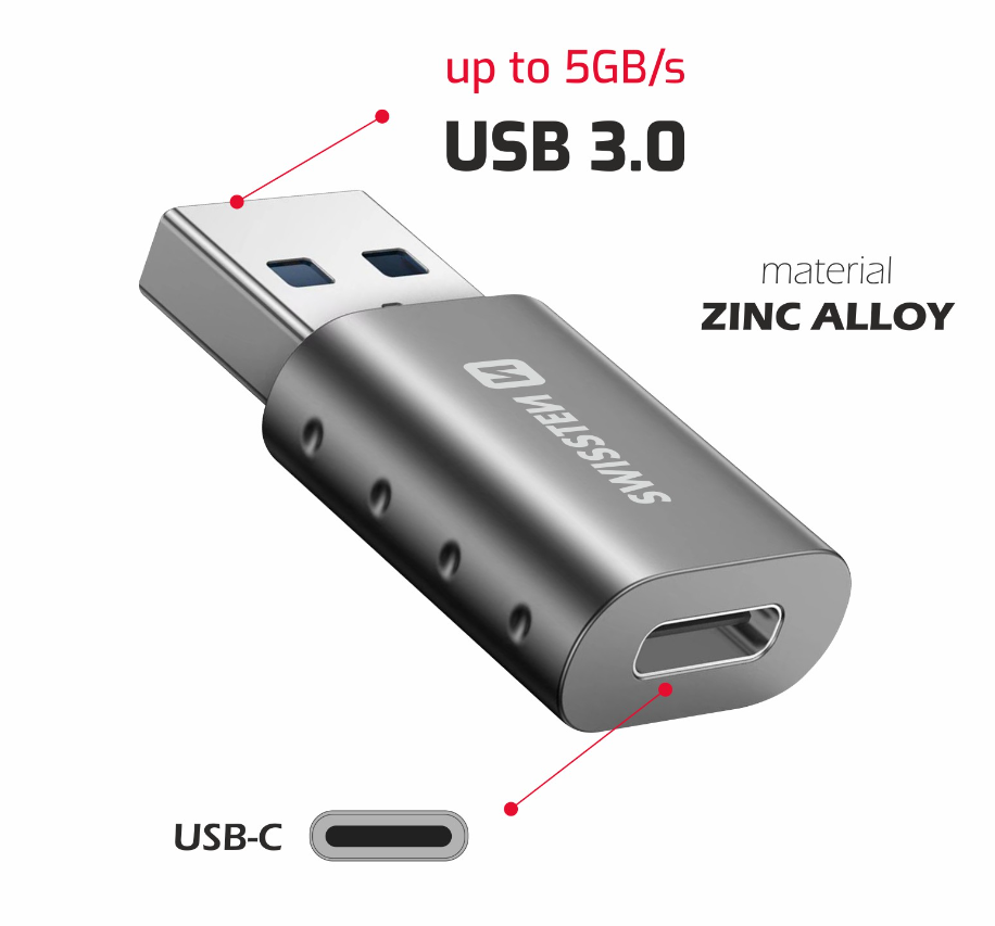 Swissten USB-A to USB-C adapter