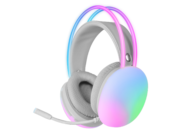 Mars Gaming MH-GLOW RGB Chroma Flow Gaming Headphones, 3.5mm / USB