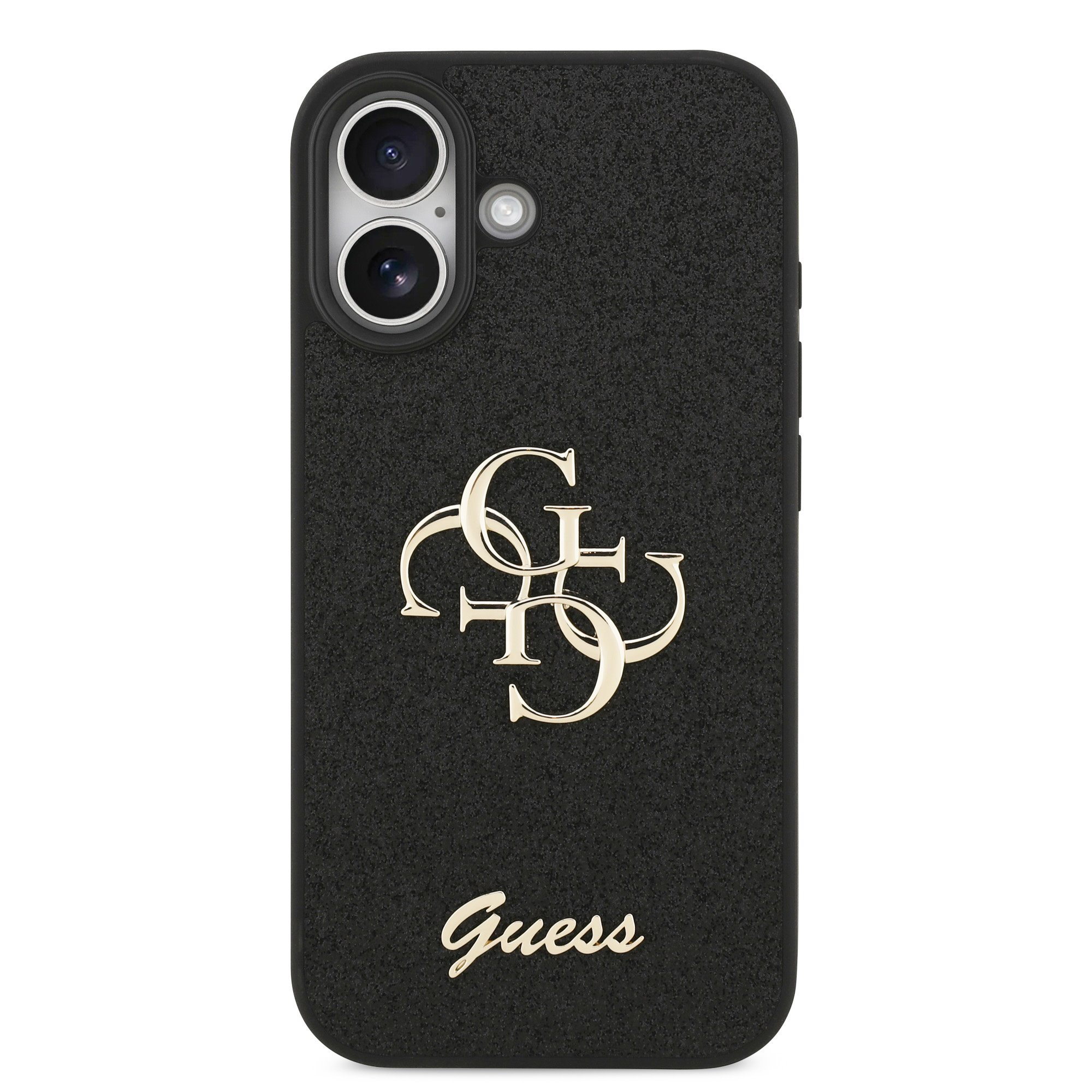 GUESS PU Fixed Glitter 4G Metal Logo Case for Apple iPhone 17