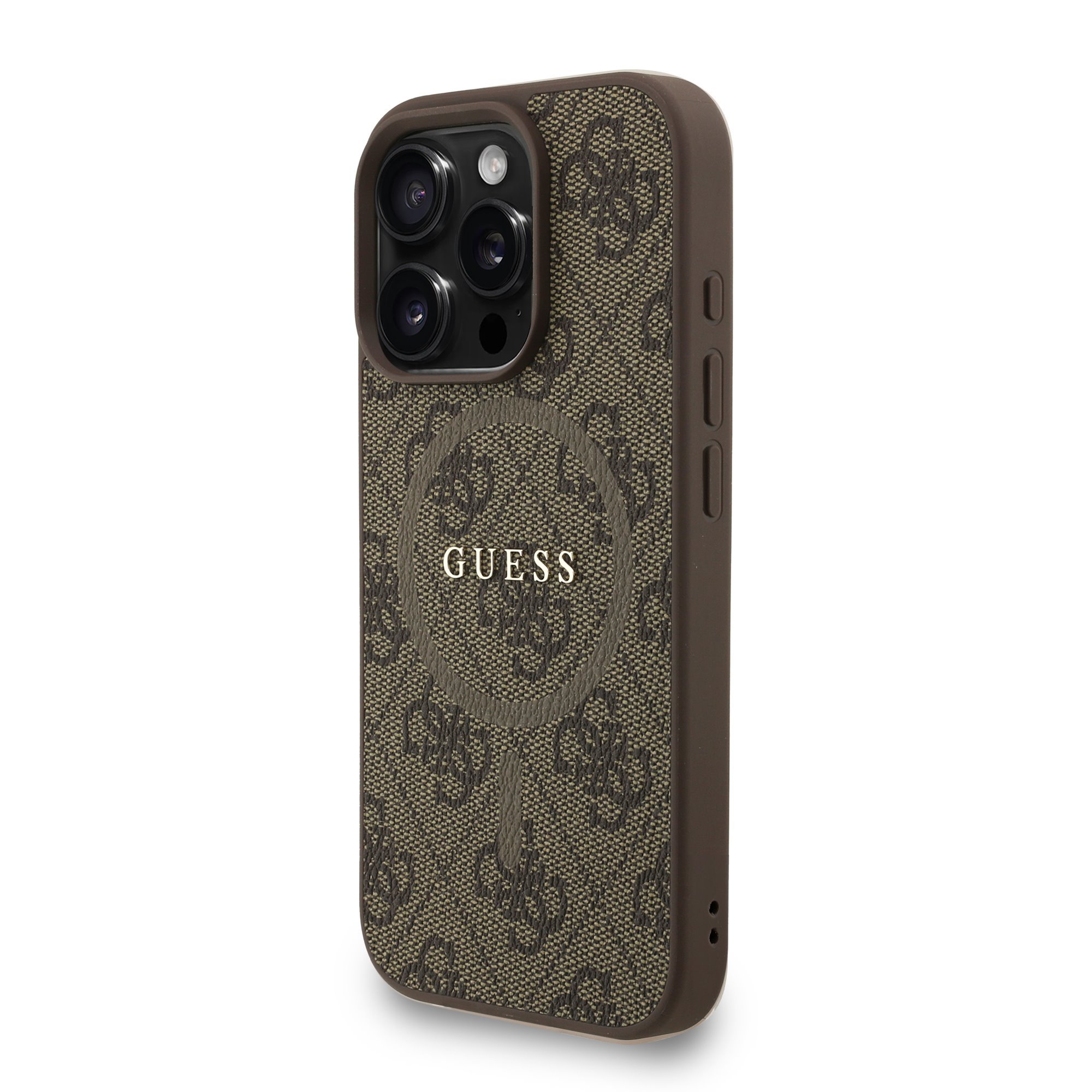 GUESS PU Leather 4G Colored Ring Strap MagSafe Case for Apple iPhone 16 Pro Max