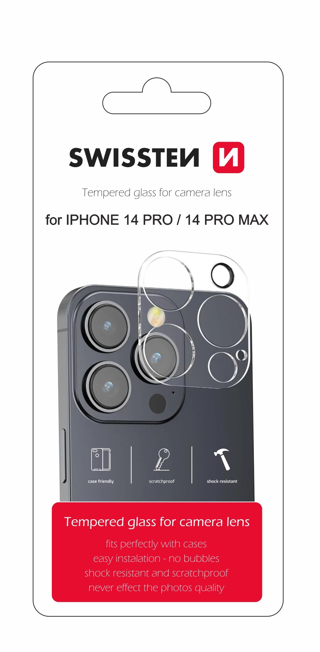 Swissten Camera Lens Tempered Glass for