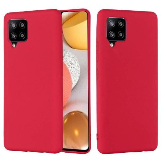 Mocco Liquid Silicone Soft Back Case for Samsung Galaxy A42 5G, Red