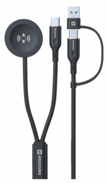 Swissten Wireless 2-in-1 Charging Cable for Samsung Galaxy Watch / 2x USB-C / USB, 1.2m
