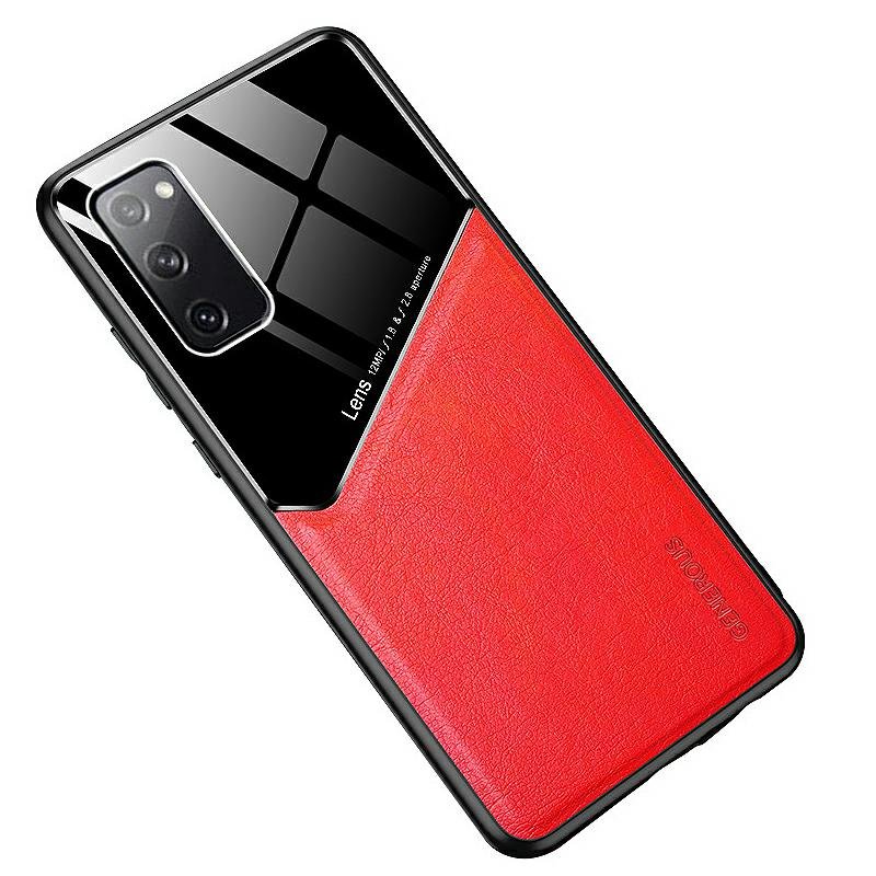 Mocco Lens Leather Back Case for Apple iPhone 12 Mini, Red