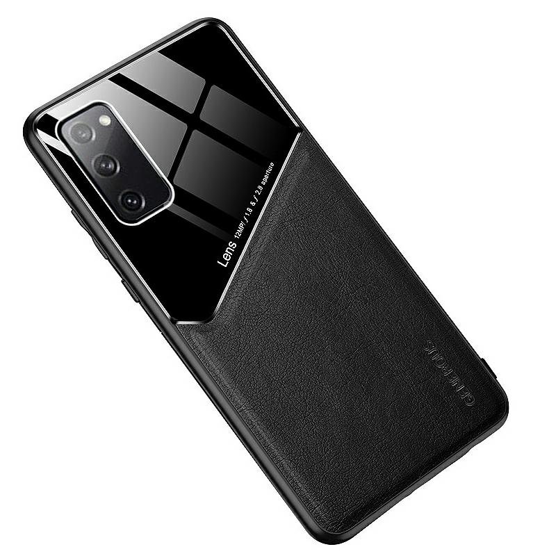 Mocco Lens Leather Back Case for Samsung Galaxy A42 5G, Black