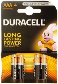Duracell AAA MN2400 Alkaline LR03 1.5V Batteries (4-pack) (EU Blister Pack)