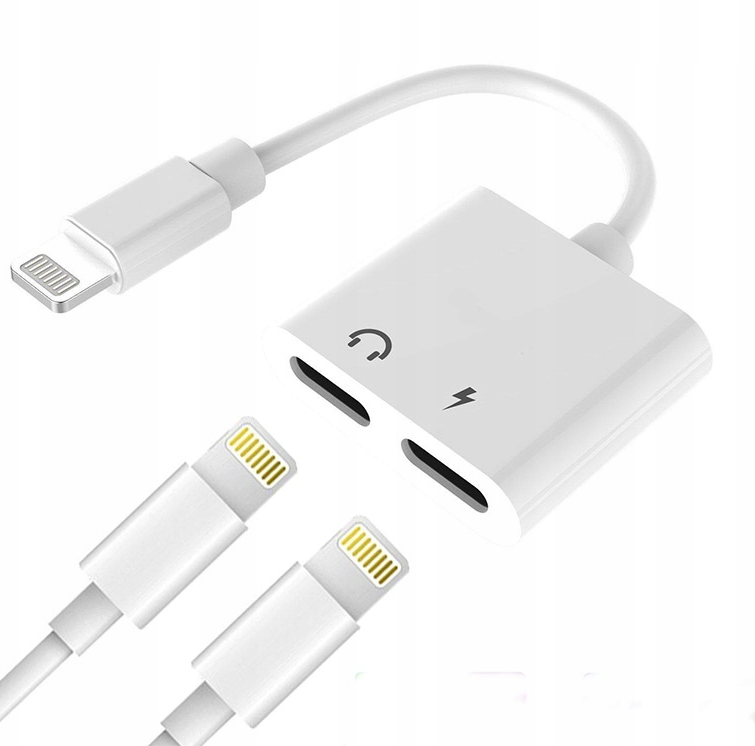 Wooco J-008 Dual Audio AND Charge Adapter 2x Lightning