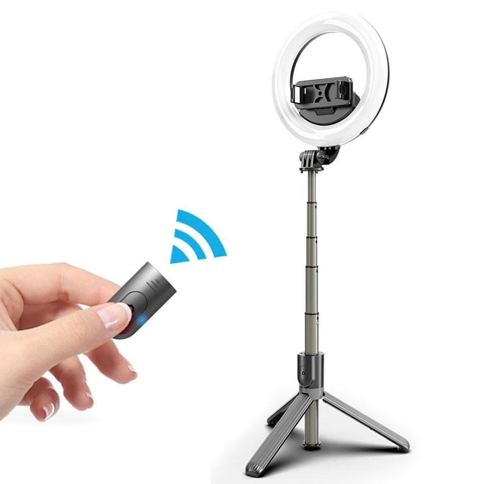 Mocco 4-in-1 Universal Selfie Stick with 3-Color LED Light / Tripod Stand / Bluetooth Remote Control