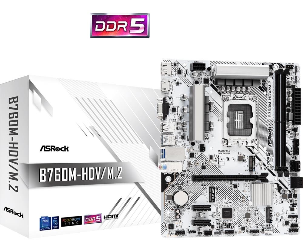 ASROCK B760M-HDV/M.2 mATX Mainboard LGA1700