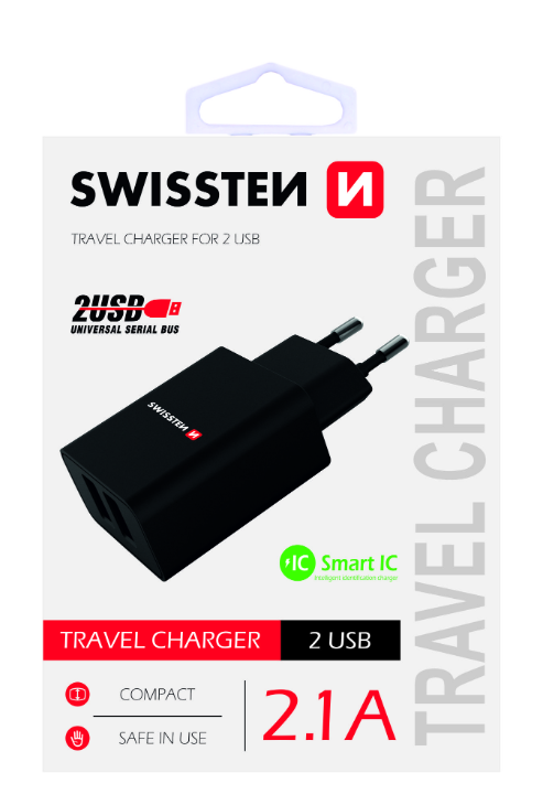 Swissten Premium Travel Charger 2 x USB 2.1A / 10.5W
