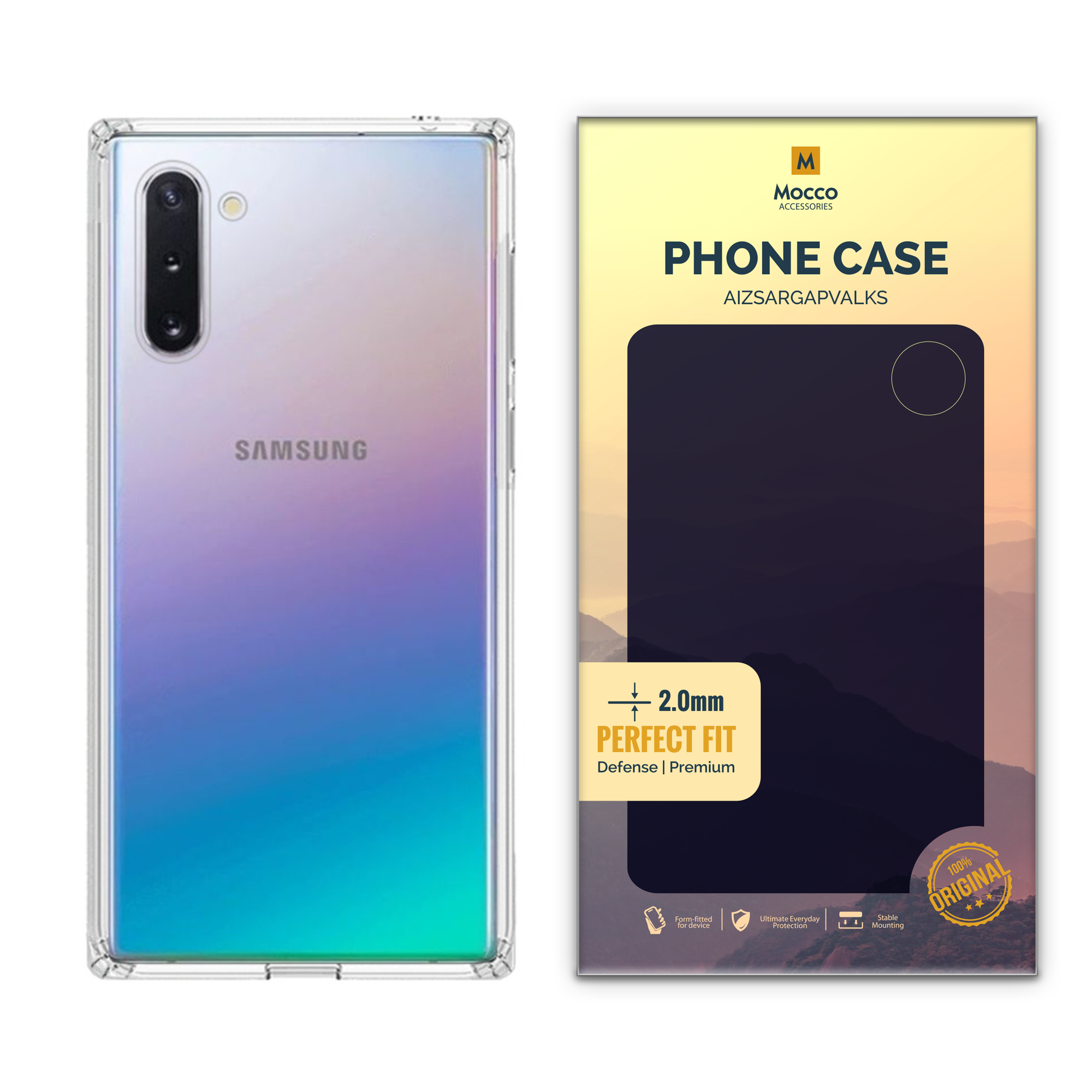 Mocco Original Clear Case 2mm Silicone Case for Samsung N970 Galaxy Note 10 / Note 10 5G Transparent (EU Blister Pack)