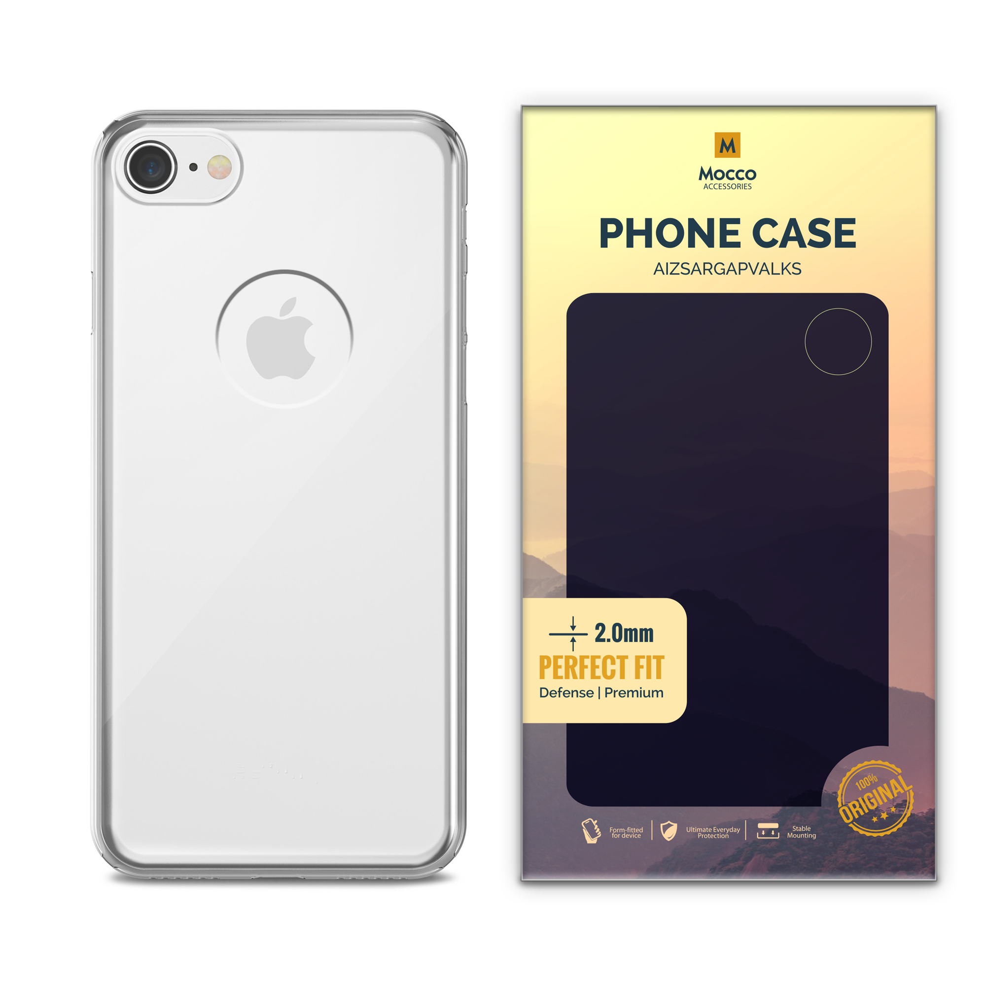 Mocco Original Clear Case 2mm Silicone Case for Apple iPhone 7 / 8 / SE 2020 - Transparent