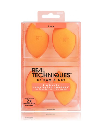 Real Techniques Miracle Complexion Sponges, 4-Piece Makeup Sponge Set