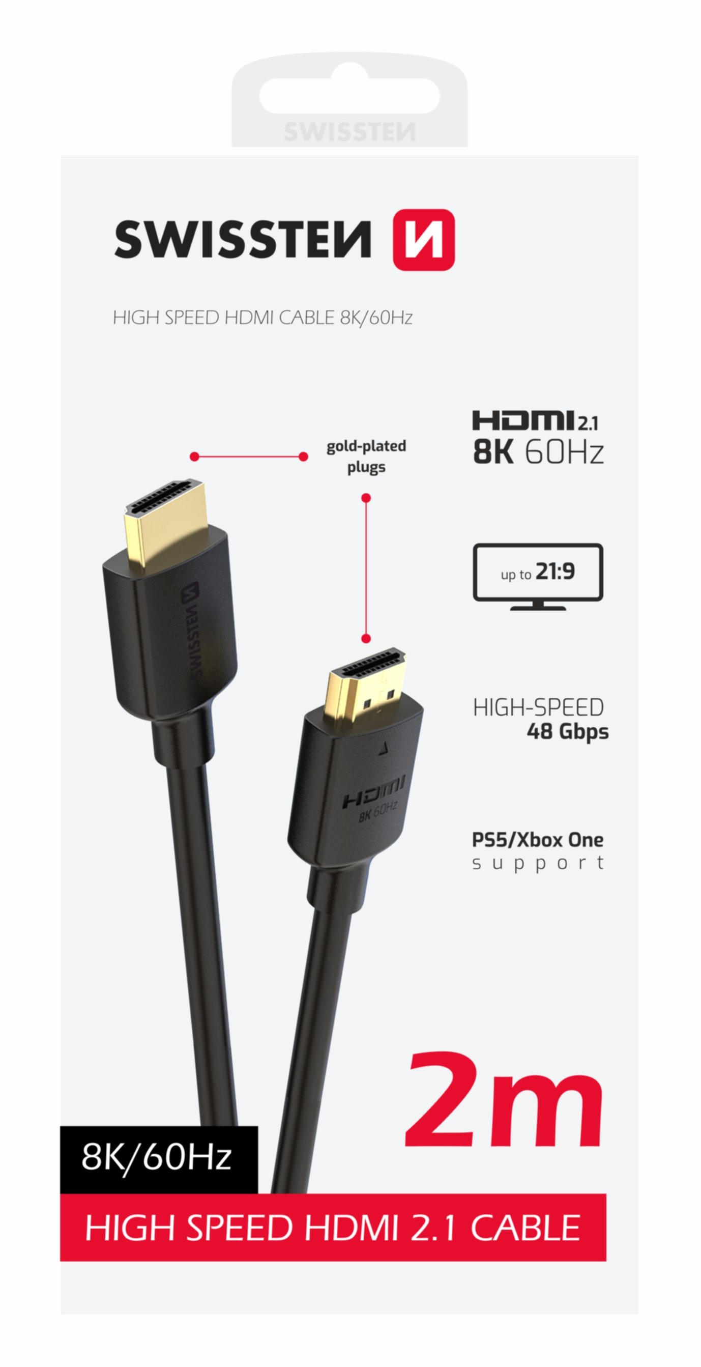 Swissten HDMI to HDMI 8K Cable, 2m