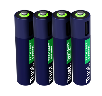 TRUST 25671 AAA Batteries, 4-pack, Rechargeable