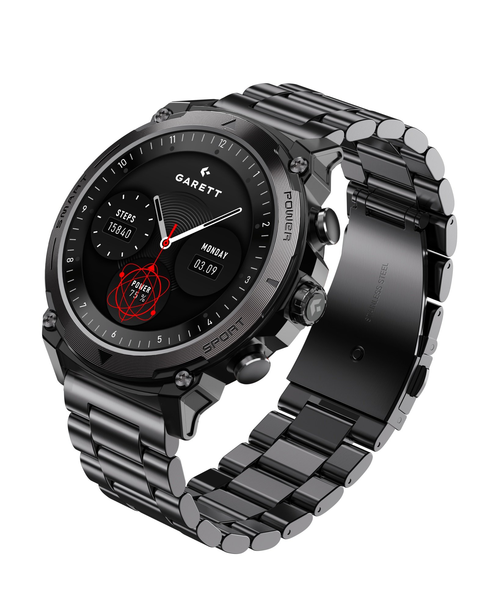 GARETT Atom Black steel smartwatch (ATOM_BLK_STL)