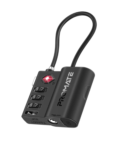 Promate TagLock TSA Luggage Lock with Smart Precision Tracking Tag + Apple Find My