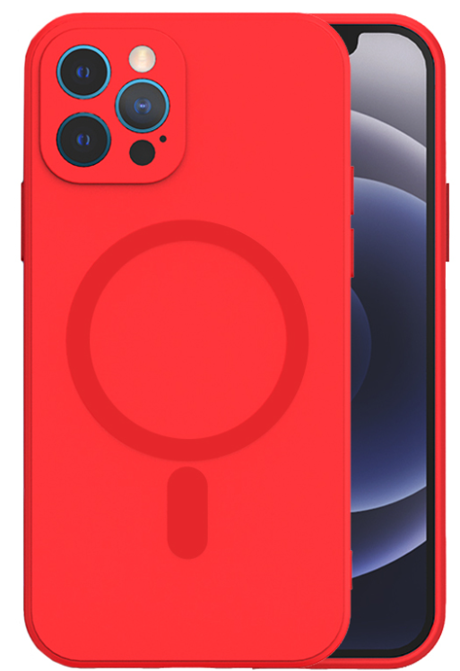 Mocco MagSilicone Soft Back Case Silicone Case for Apple iPhone 14 Pro, Red