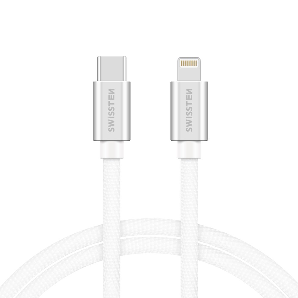 Swissten Textile Universal Quick Charge 3.1 USB-C to Lightning Data and Charging Cable, 1.2m