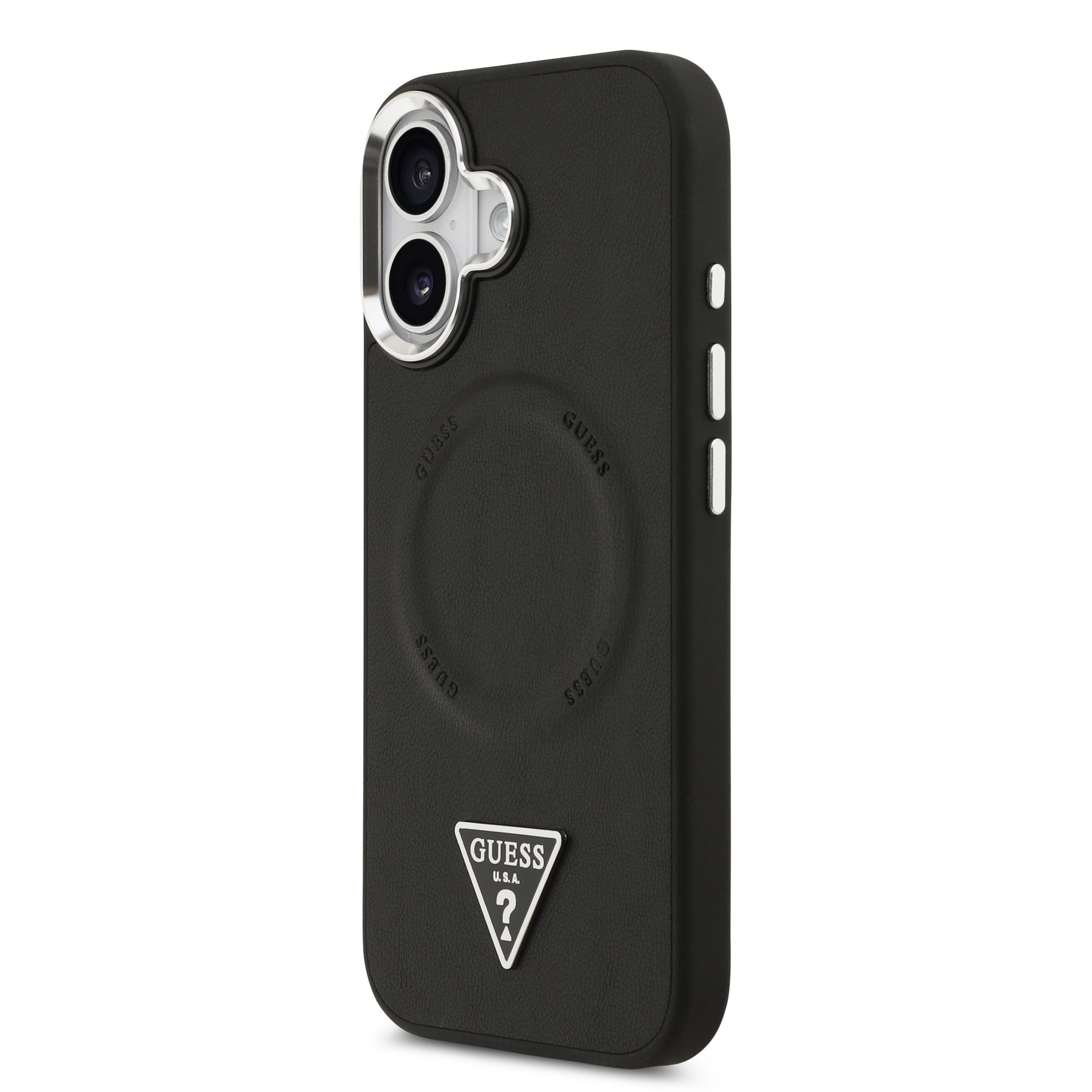 GUESS PU Leather Triangle Logo MagSafe Case for Apple iPhone 17