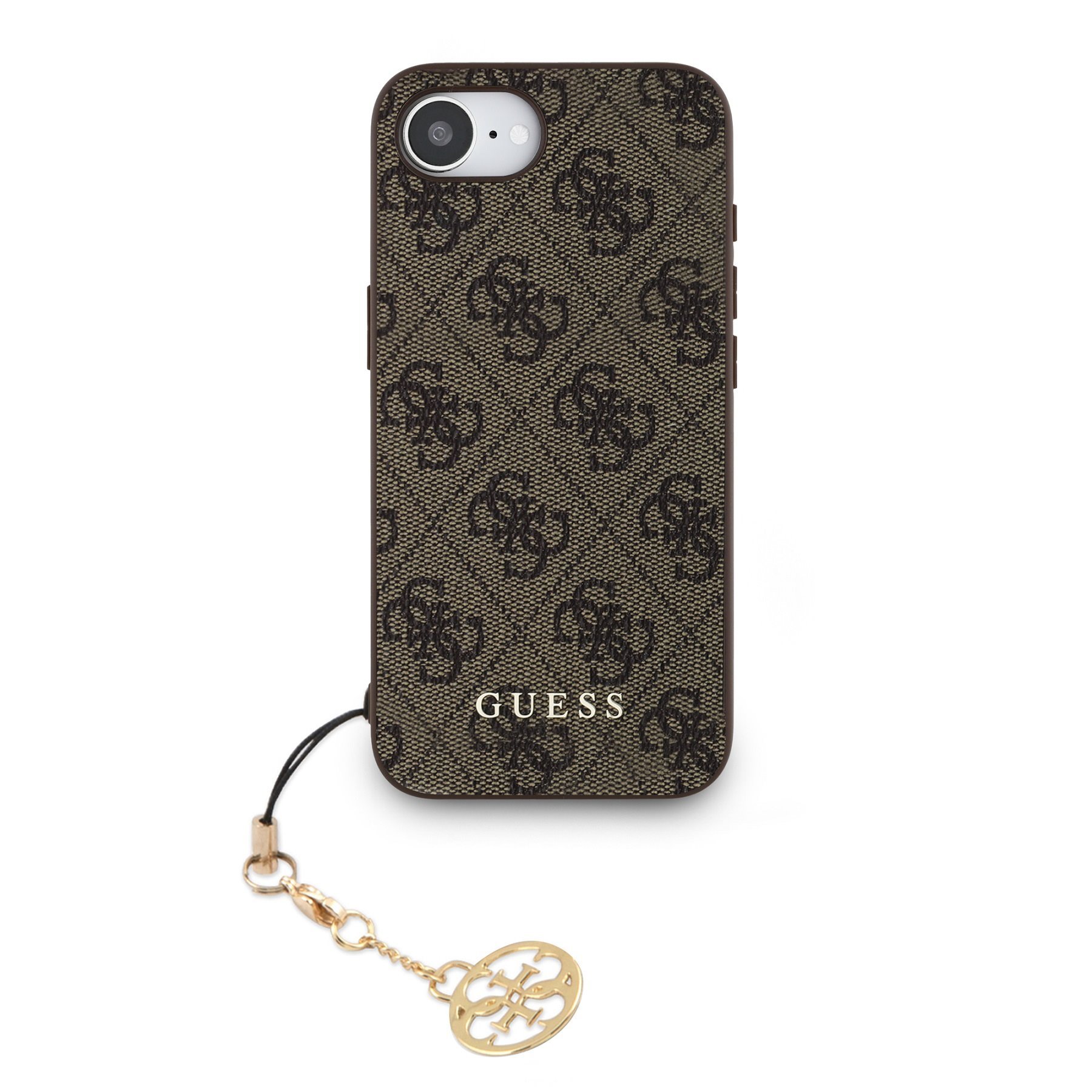 GUESS 4G Charm Case for iPhone 16e, Tone on Tone / Brown