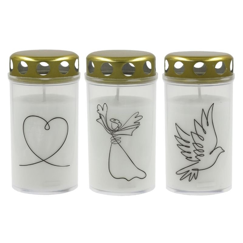 Candela Grave candle with cap, 5.6x11.5cm, burn time 40h