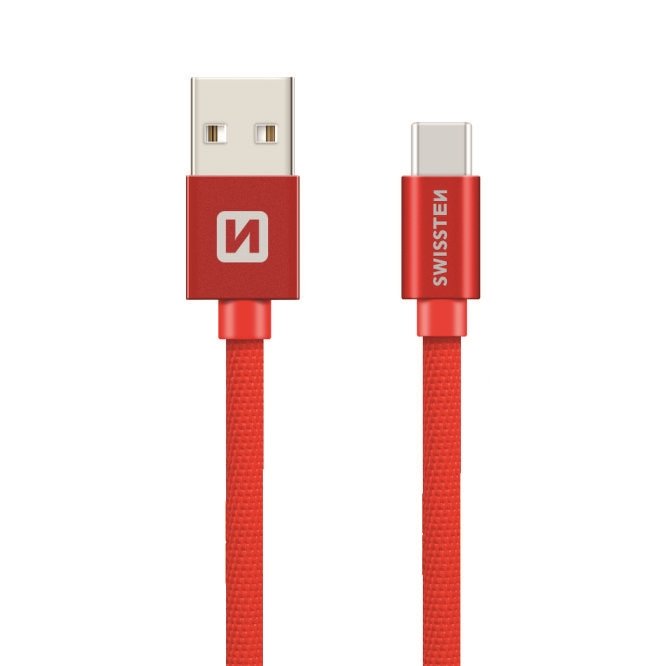 Swissten Textile Universal Quick Charge 3.1 USB-C Data and Charging Cable, 1.2m