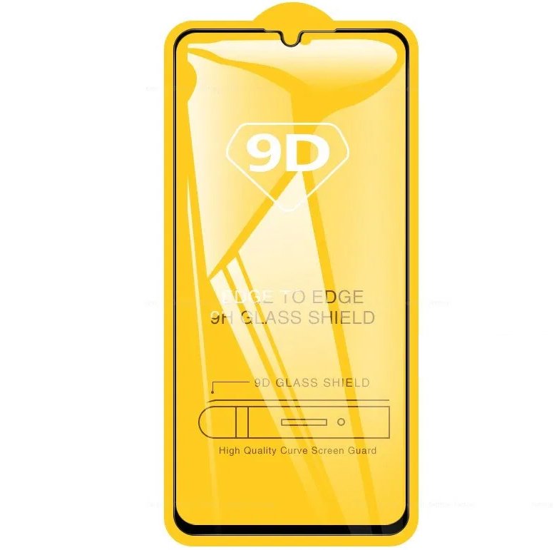 RoGer Full Face 9D Tempered Glass Full Coverage with Frame for Samsung Galaxy A20 / A30 / A50 - Black