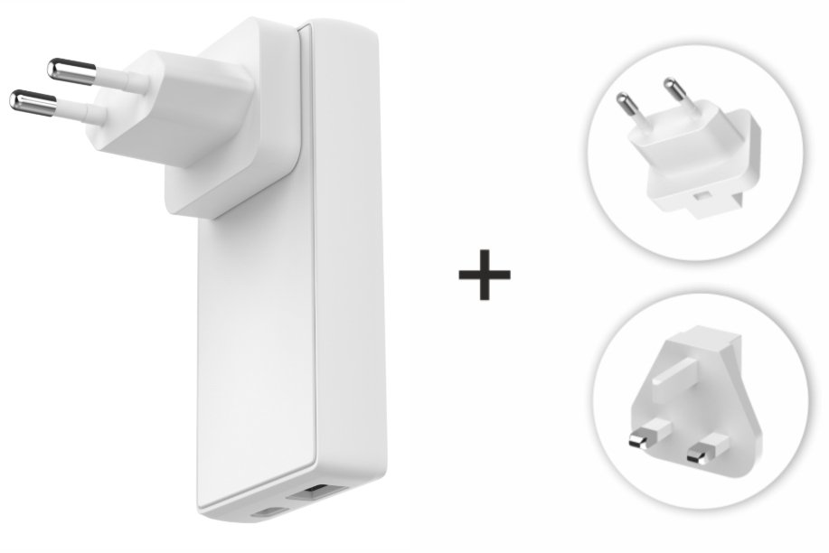 Swissten 65W USB-C / USB GaN Travel Charger