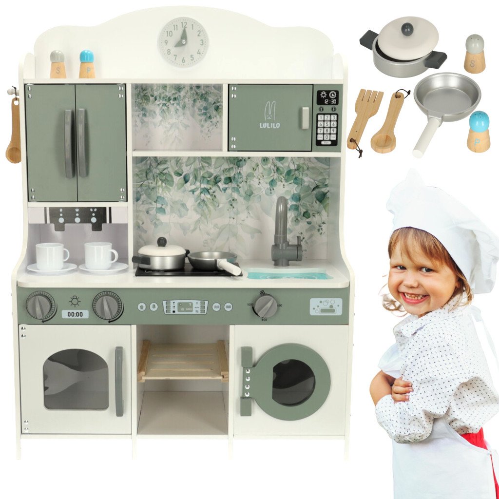 RoGer Children's Wooden Kitchen with Coffee Machine
