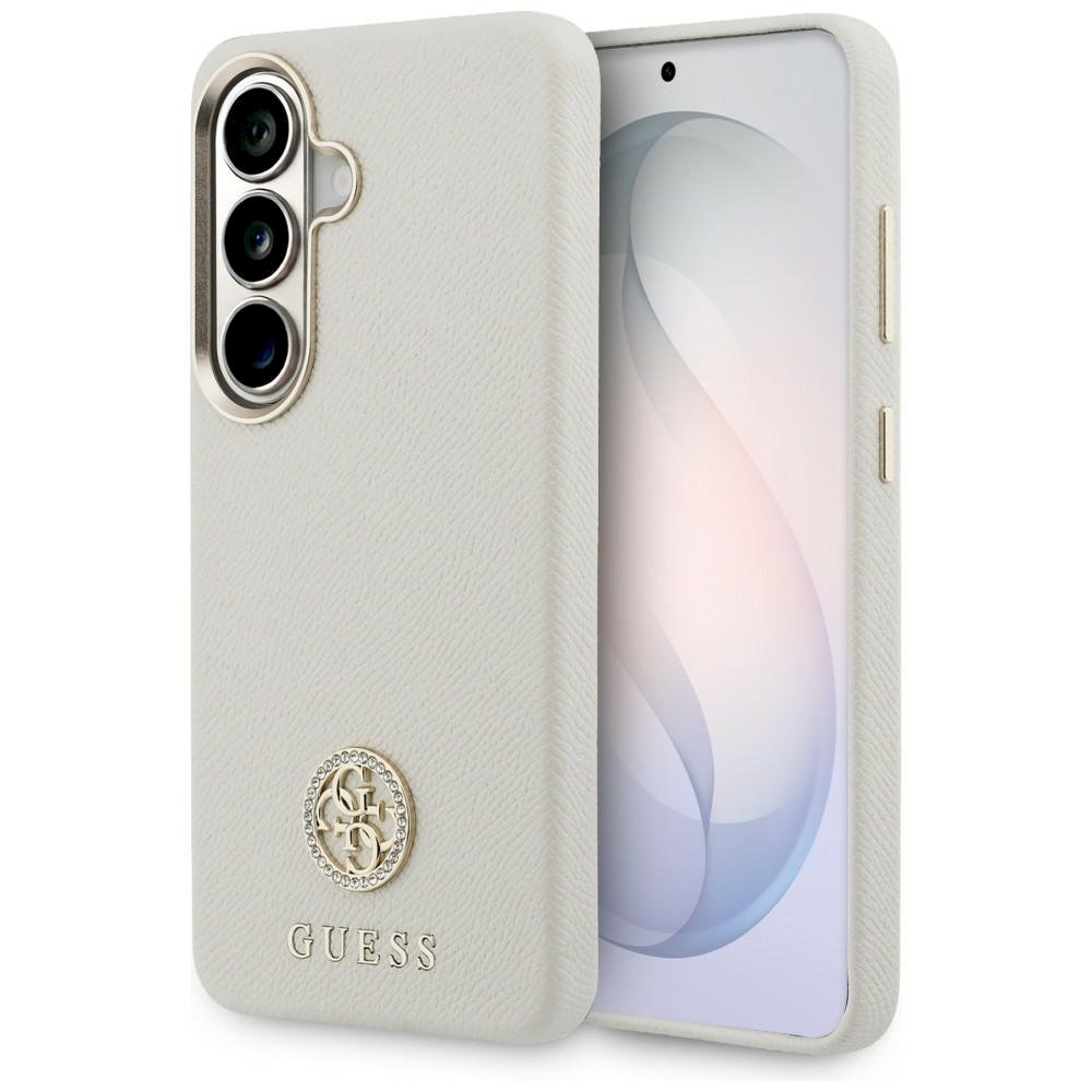 GUESS Rhinestone Round Logo MagSafe Case for Samsung Galaxy S26 Plus / beige